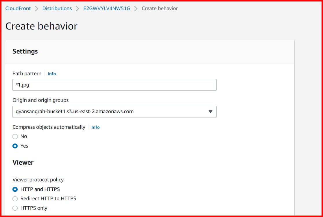 Picture showing the Create Behavior screen for creating the new behavior